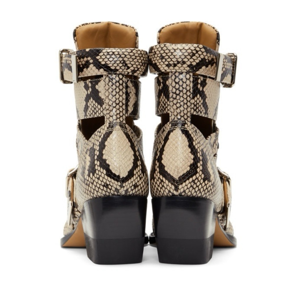 CHLOE • Rylee Python Leather Boots - Picture 7 of 16